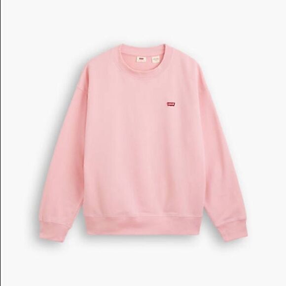 Levi's Sweatshirt Relaxed Fit Pink Red Women's Size Medium M Brushed Fleece New - Picture 8 of 15